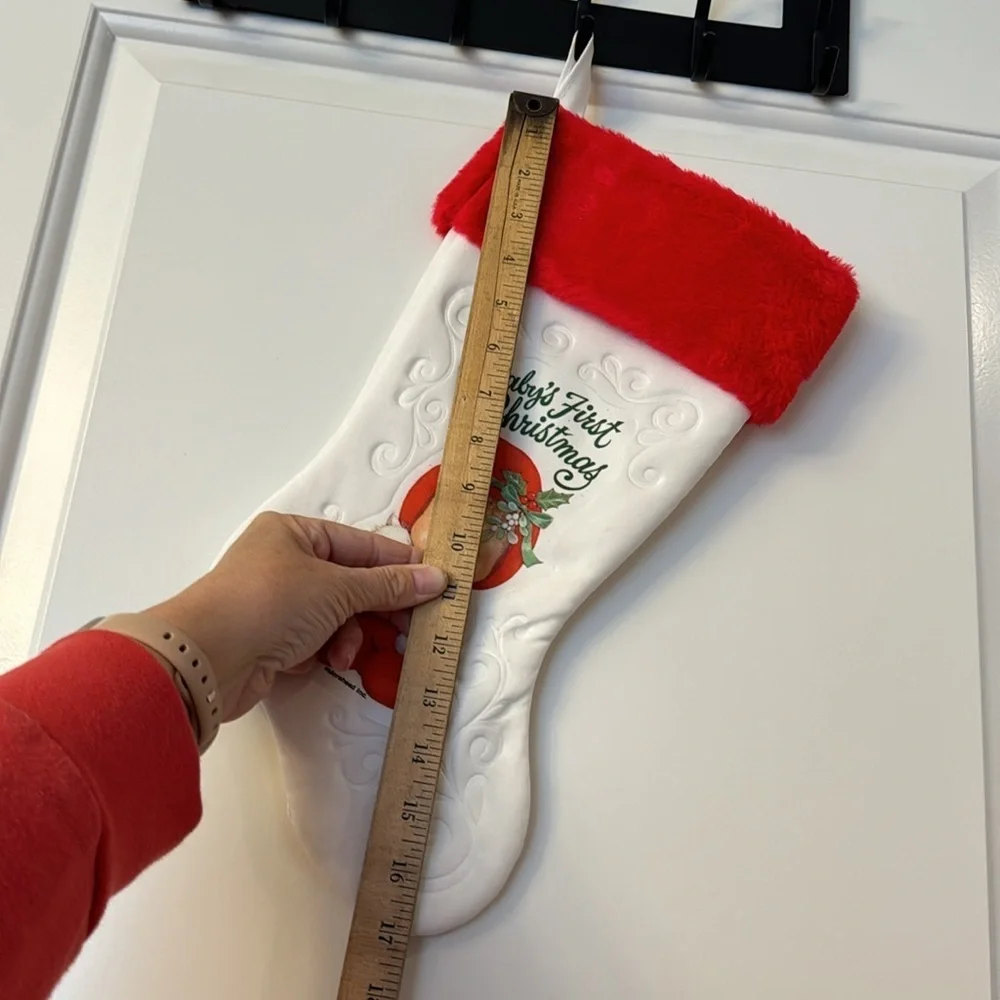 Vintage Christmas Stocking Baby's First Christmas